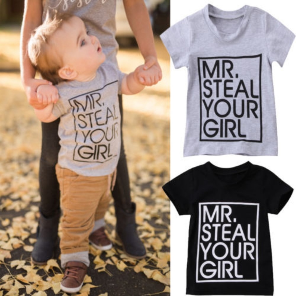 Baby Boy Short Sleeve Letter (Only Grey Available)
